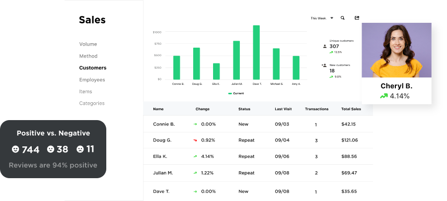 Payanywhere customer management screens