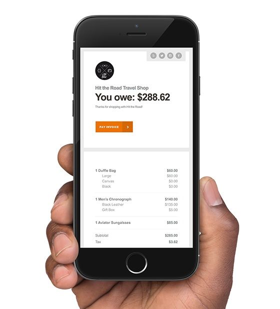 PayAnywhere Invoice screen